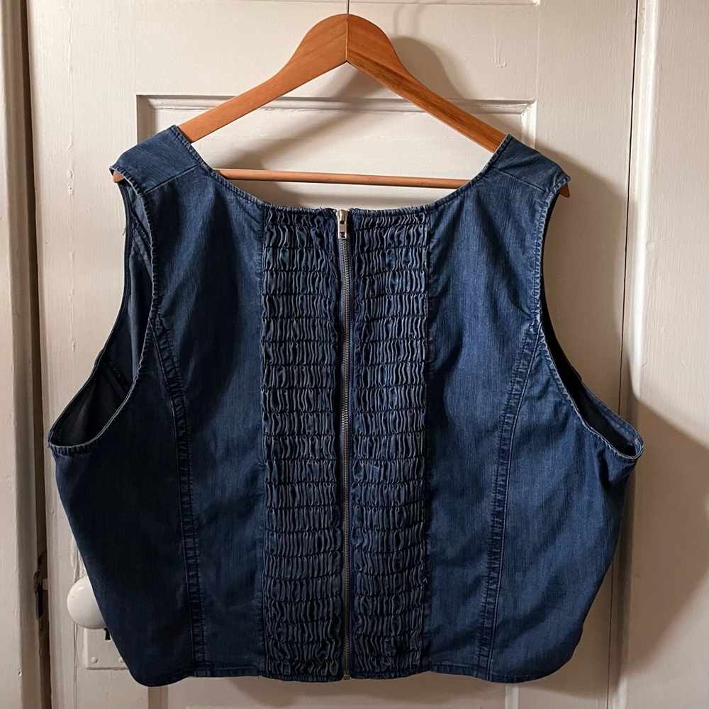 Plus Sized Denim Bustier Top
